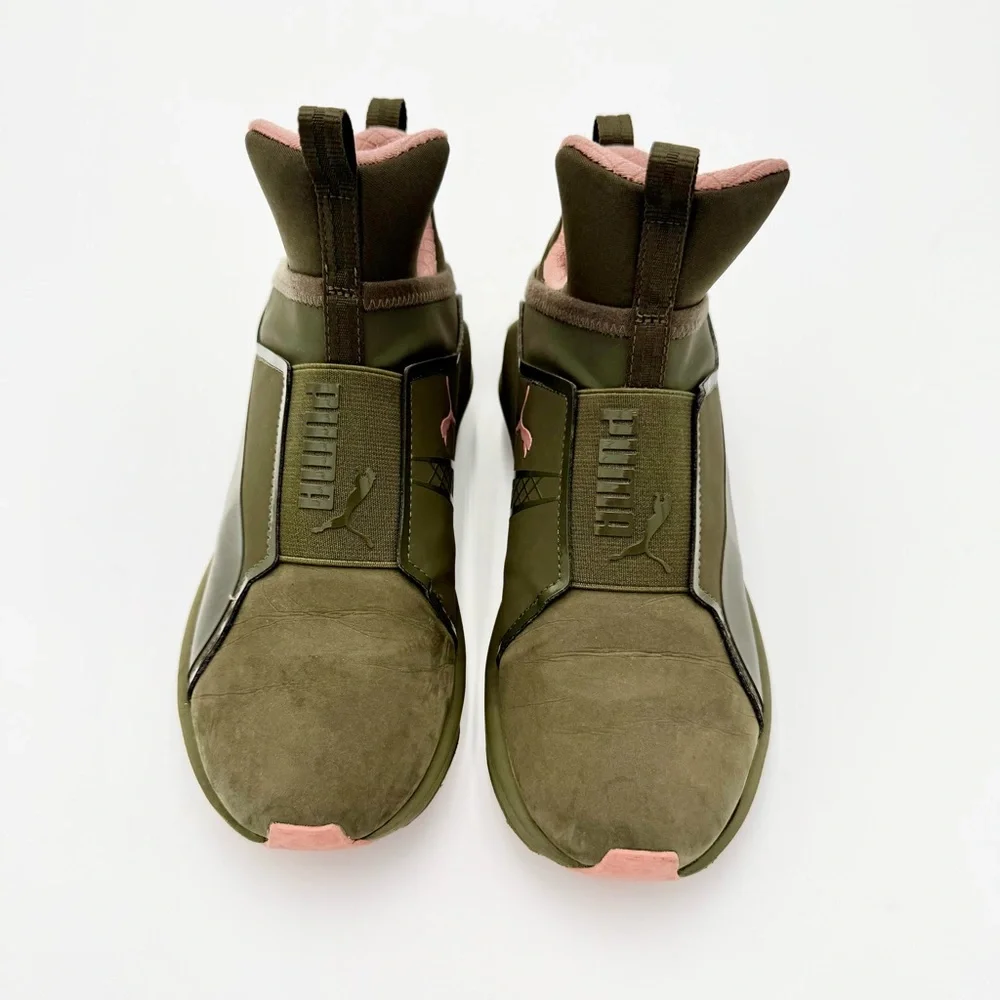 Puma Green Sneakers with Pink Highlights - Picture 3 of 9